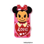 Задняя панель для iPhone 5/5S резиновая Minnie Mouse Love